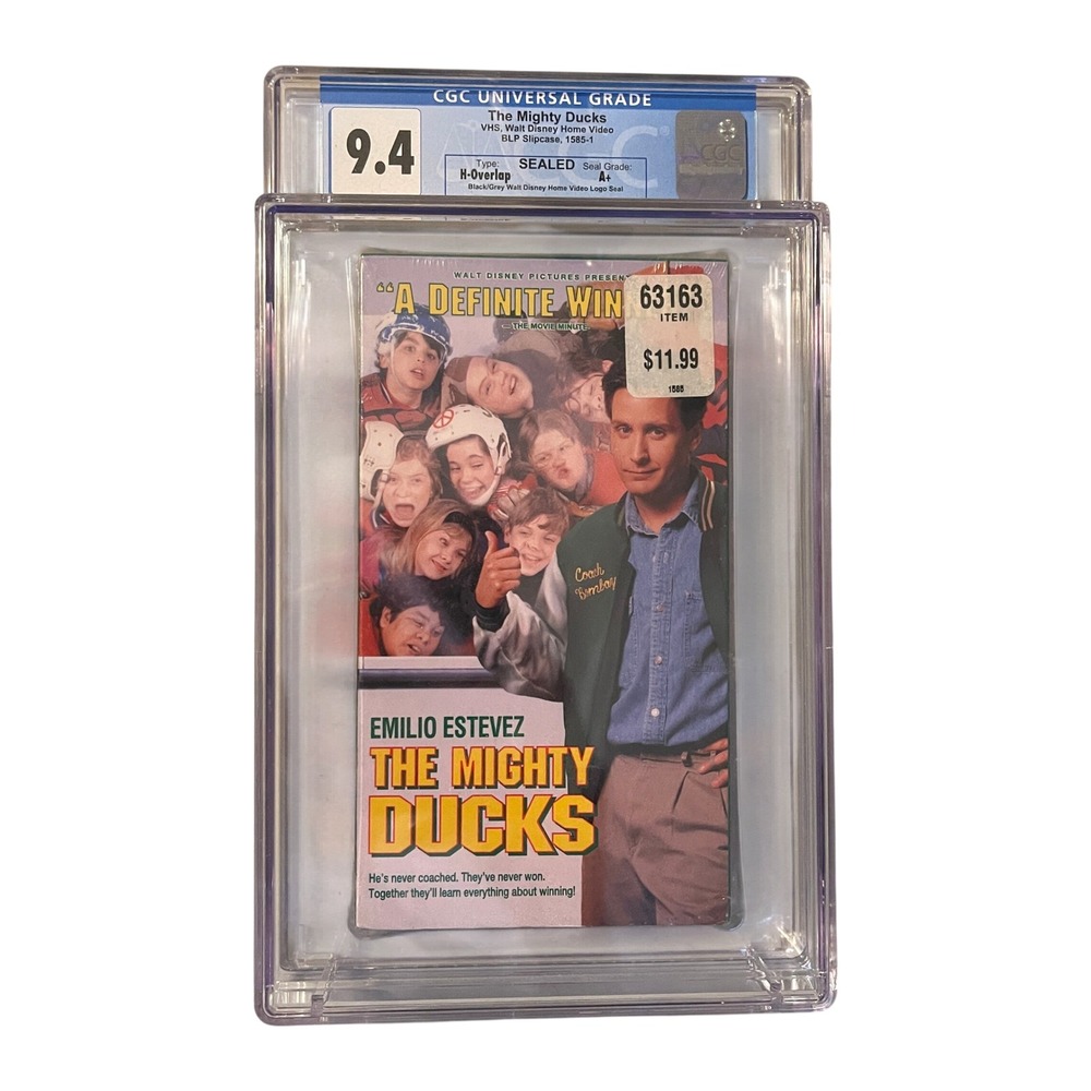 The Mighty Ducks VHS 1992 CGC 9.4 A+ Sealed Walt Disney Home Video H-Overlap